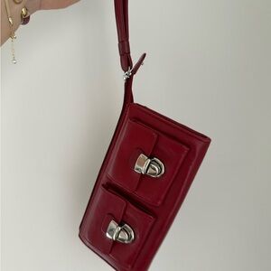 Wilsons Leather Red Wristlet